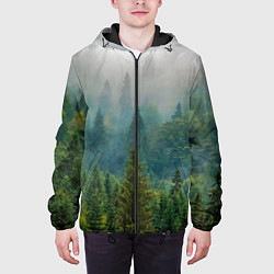 Куртка с капюшоном мужская Лес, цвет: 3D-черный — фото 2