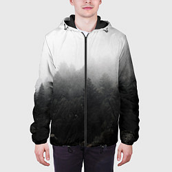 Куртка с капюшоном мужская Лес, цвет: 3D-черный — фото 2