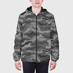 Куртка с капюшоном мужская КАМУФЛЯЖ GREY, цвет: 3D-черный — фото 2