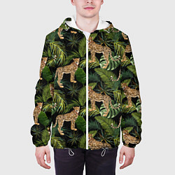 Куртка с капюшоном мужская Versace Леопарды, цвет: 3D-белый — фото 2