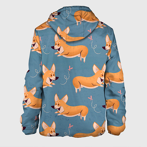 Мужская куртка Корги с бабочкой / 3D-Белый – фото 2