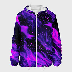 Куртка с капюшоном мужская ФИОЛЕТОВЫЙ ОГОНЬ, цвет: 3D-белый
