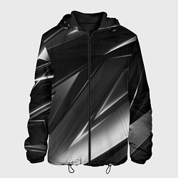 Куртка с капюшоном мужская GEOMETRY STRIPES BLACK & WHITE, цвет: 3D-черный