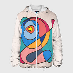 Куртка с капюшоном мужская Абстракция полет фантазии, цвет: 3D-белый