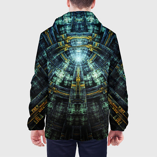 Мужская куртка Фрактал узор будущее масоны / 3D-Черный – фото 4