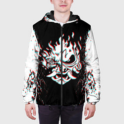 Куртка с капюшоном мужская CYBERPUNK 2077 SAMURAI GLITCH, цвет: 3D-черный — фото 2