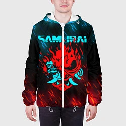 Куртка с капюшоном мужская CYBERPUNK 2077 SAMURAI, цвет: 3D-белый — фото 2