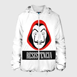 Куртка с капюшоном мужская Resistenicia, цвет: 3D-белый