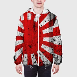 Куртка с капюшоном мужская ЯПОНСКИЙ ФЛАГ, цвет: 3D-белый — фото 2