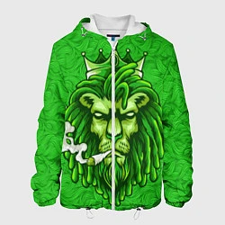 Куртка с капюшоном мужская Лев с короной, цвет: 3D-белый