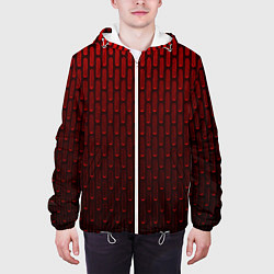 Куртка с капюшоном мужская Текстура красный градиент, цвет: 3D-белый — фото 2