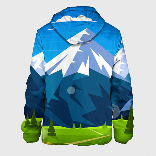 Мужская куртка Горы пейзаж природа вектор / 3D-Белый – фото 2