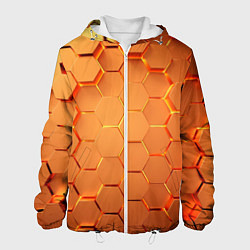 Куртка с капюшоном мужская Золотые 3D плиты, цвет: 3D-белый
