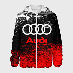Куртка с капюшоном мужская AUDI, цвет: 3D-белый