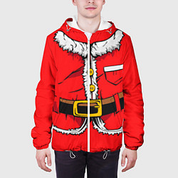 Куртка с капюшоном мужская Санта Клаус, цвет: 3D-белый — фото 2