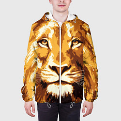 Куртка с капюшоном мужская Взгляд льва, цвет: 3D-белый — фото 2