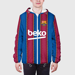 Куртка с капюшоном мужская FC Barcelona 2021, цвет: 3D-белый — фото 2