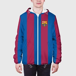 Куртка с капюшоном мужская FC Barcelona 2021, цвет: 3D-белый — фото 2