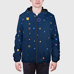 Куртка с капюшоном мужская Геометрия дождь, цвет: 3D-черный — фото 2