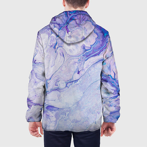 Мужская куртка Разводы сиреневой краской / 3D-Черный – фото 4