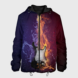 Куртка с капюшоном мужская Гитара огня, цвет: 3D-черный