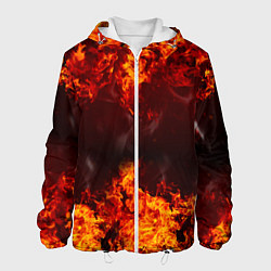 Куртка с капюшоном мужская Огонь, цвет: 3D-белый