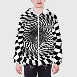 Куртка с капюшоном мужская Иллюзия, цвет: 3D-белый — фото 2
