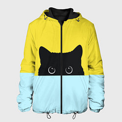 Куртка с капюшоном мужская Кот в засаде, цвет: 3D-черный