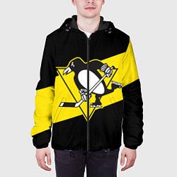 Куртка с капюшоном мужская Питтсбург Пингвинз, цвет: 3D-черный — фото 2