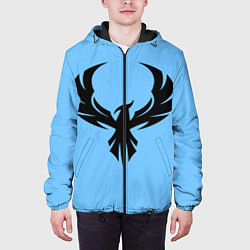 Куртка с капюшоном мужская Птица феникс, цвет: 3D-черный — фото 2