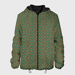 Куртка с капюшоном мужская Зеленые круги, цвет: 3D-черный