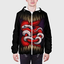 Куртка с капюшоном мужская Monster and snake, цвет: 3D-белый — фото 2