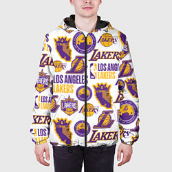 Куртка с капюшоном мужская LAKERS LOGO, цвет: 3D-черный — фото 2