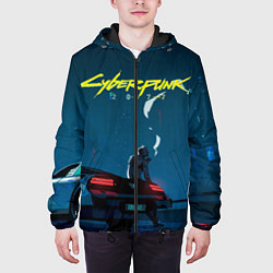 Куртка с капюшоном мужская КИБЕРПАНК 2077, цвет: 3D-черный — фото 2