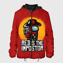 Куртка с капюшоном мужская Red Is The Impostor, цвет: 3D-черный