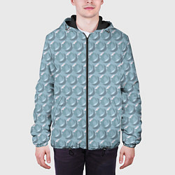 Куртка с капюшоном мужская Пупырки, цвет: 3D-черный — фото 2