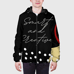 Куртка с капюшоном мужская Умный и креативный, цвет: 3D-черный — фото 2