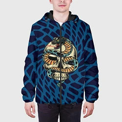 Куртка с капюшоном мужская Snake&Skull, цвет: 3D-черный — фото 2