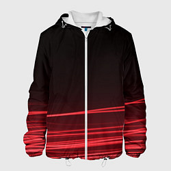 Куртка с капюшоном мужская Красное и Черное, цвет: 3D-белый