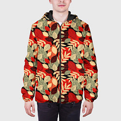 Куртка с капюшоном мужская Осенние листья, цвет: 3D-черный — фото 2
