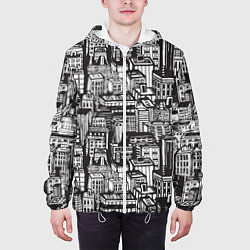 Куртка с капюшоном мужская Бесконечный город, цвет: 3D-белый — фото 2