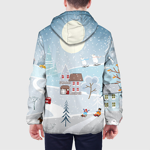 Мужская куртка Зимний дворик / 3D-Черный – фото 4