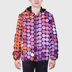 Куртка с капюшоном мужская Вечеринка точки глянцевый узор, цвет: 3D-черный — фото 2