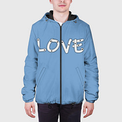 Куртка с капюшоном мужская LOVE, цвет: 3D-черный — фото 2
