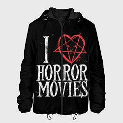 Куртка с капюшоном мужская I Love Horror Movies, цвет: 3D-черный