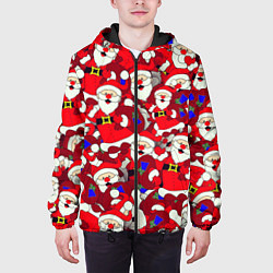 Куртка с капюшоном мужская Дед Санта, цвет: 3D-черный — фото 2