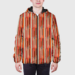 Куртка с капюшоном мужская Ритм полос, цвет: 3D-черный — фото 2