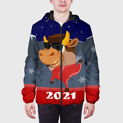 Куртка с капюшоном мужская Бычара 2021, цвет: 3D-черный — фото 2