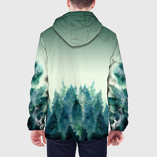 Мужская куртка Акварельный лес градиент / 3D-Черный – фото 4