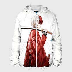 Куртка с капюшоном мужская Шото Тодороки, цвет: 3D-белый